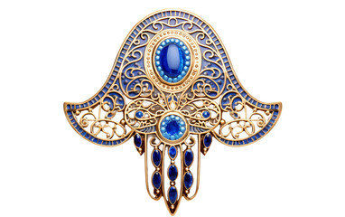 Hamsa Amulet with Cultural Significance Isolated on Transparent Background PNG.