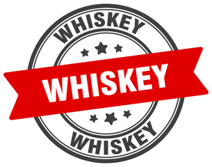 whiskey stamp. whiskey label on transparent background. round sign