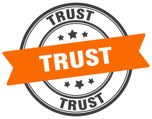 trust stamp. trust label on transparent background. round sign