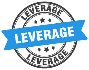leverage stamp. leverage label on transparent background. round sign