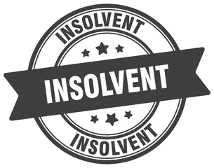 insolvent stamp. insolvent label on transparent background. round sign