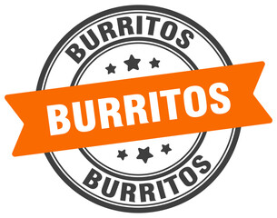 burritos stamp. burritos label on transparent background. round sign