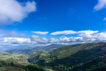 Wonderful views from the village of O Cebreiro in the mountains of Lugo. Galicia, Spain.
