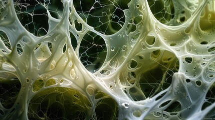 Fungal Mycelium Network Expanding on Nutrient Agar - obrazy, fototapety, plakaty