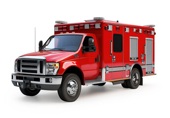 Modern truck ambulance  isolated