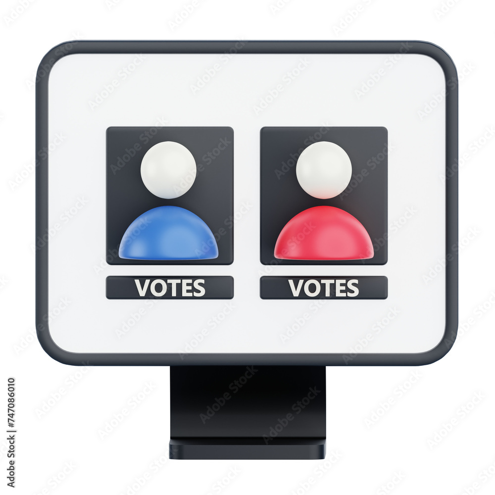 Wall mural 3d illustration of voting machine