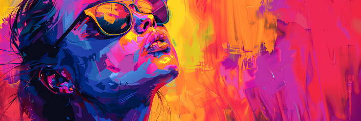 Vibrant woman portrait with bold colors