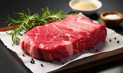 Fototapeta premium raw beef and spices