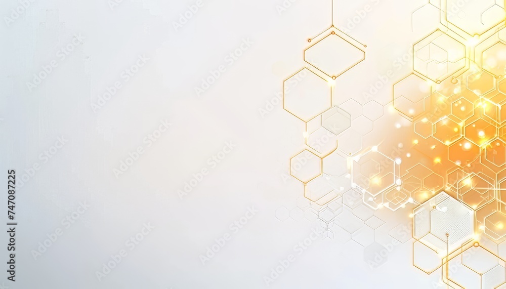 Poster geometric triangle pattern on gray background, futuristic digital science concept with copy space.