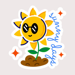 Here’s a flat sticker of sunny days 