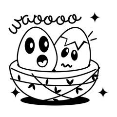 Here’s a glyph sticker of egg nest 