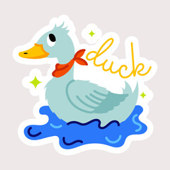 Get your hands on this cute duck flat sticker 