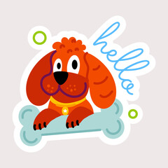 A handy flat sticker showing dog bone 