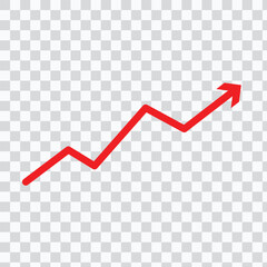 Red direction arrow on a transparent background eps 10.