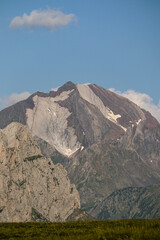 mountain with marble