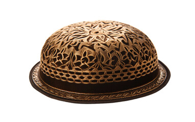Kippah Yarmulke Worn by Jewish Men as a Sign of Faith Isolated on Transparent Background PNG.