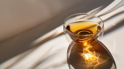 
cup of tea in a elegant glass on white backround