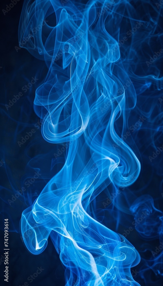 Aufkleber blue smoky background with swirling patterns for creative design projects and artistic compositions.