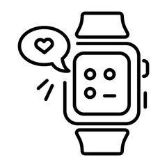 A linear style icon of smartwatch review 