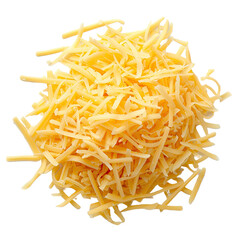 Shredded Cheese Perfection Isolated On white Background