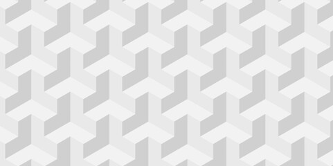 Minimal modern cubes geometric tile and mosaic wall grid backdrop hexagon technology transparent wallpaper background. White and gray block cube structure backdrop grid triangle texture vintage design