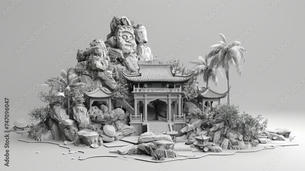 Poster texture and material application: apply realistic textures and materials to the model's surfaces to 
