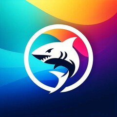 Obraz premium Colorful shark logo gradient
