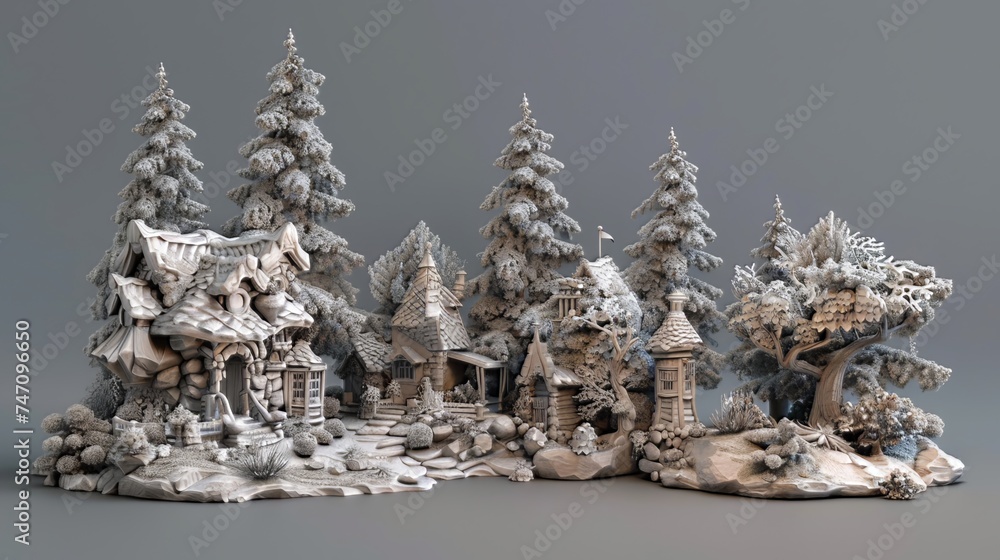 Poster texture and material application: apply realistic textures and materials to the model's surfaces to 