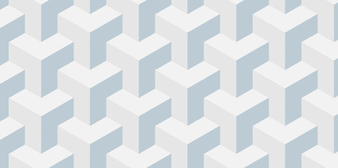 Minimal modern cubes geometric tile and mosaic wall grid backdrop hexagon technology transparent wallpaper background. White and gray block cube structure backdrop grid triangle texture vintage design