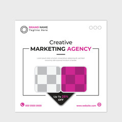 Creative marketing agency business social media post design template