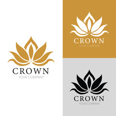 Premium style gold crown logo symbol. Royal king icon. Modern luxury brand element sign. Vector illustration. Vector Logo