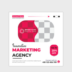 Innovative marketing agency business social media post design template
