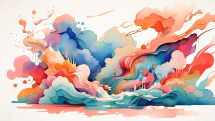 abstract smoke cloude ilustration splash paint