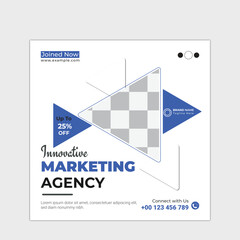 Innovative marketing agency business social media post design template