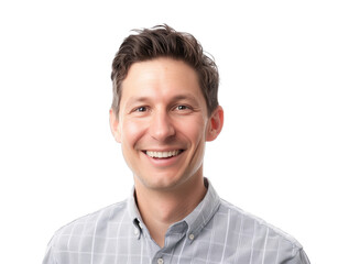 middle-aged casual man portrait isolated on transparent background