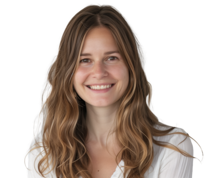 Portrait of young beautiful cute cheerful girl smiling looking at camera over transparent background.