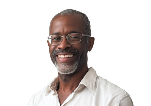 Mature African-American man on transparent background