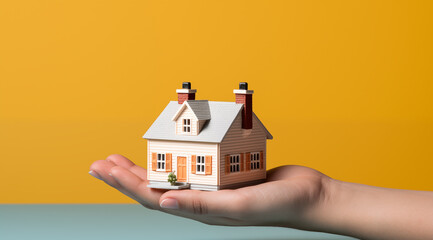 Fototapeta na wymiar home insurance, real estate, architectes house buying, mortgage credit - advertising asset illustration