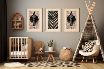 Tribal Design Boho-Chic Nursery Room Wall Art Poster Ideas