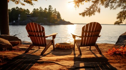 Serene lakeside escape with tall pines, whispering leaves, and distant loon calls