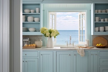 Coastal Scent: Door Frame Breeze in a Kitchen Inspired by the Coastal Interiors