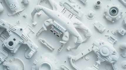 A Close Up of Detailed White Drone Part