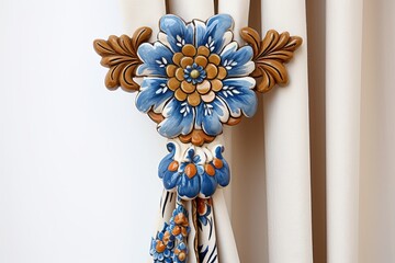 Hand-Painted Tile Home Accents Curtain Tie-Back Decorative Set