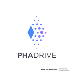 Abstract polygonal dots logo vector illustration