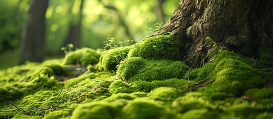 Enchanting Moss Covered Tree Trunk in the Forest - Nature's Silent Guardian