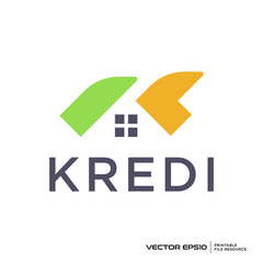 Home logo, negative space logo vector illustration