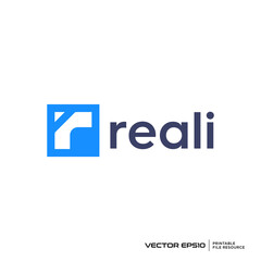 Letter r square logo vector illustration