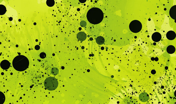 Bright Lime Background With Black Dots Wallpaper With Copy Space 