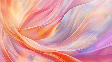 A delicate dance of color unfolds in an abstract canvas, where soft, pastel striped gradients...
