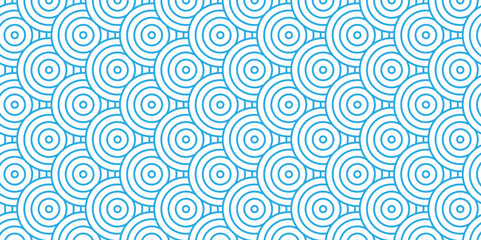 Vector overlapping Pattern. Minimal abstract  diamond waves vintage style spiral pattern circle wave line. blue seamless tile stripe geomatics overlapping create retro square line backdrop background.